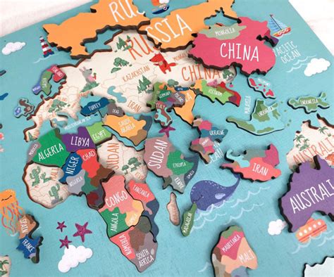 World Map Printable Puzzle For Kids