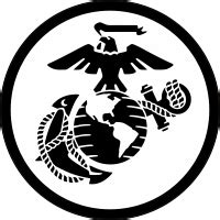 USMC Logo (Black on White) Decal - Military Graphics