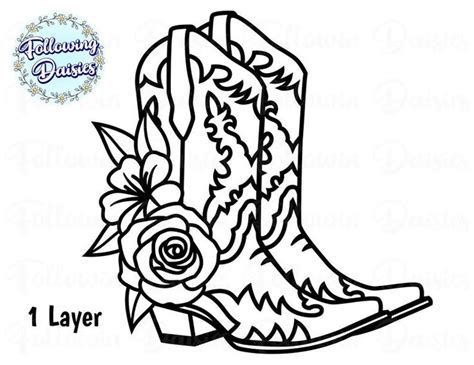 Cowgirl Boots SVG, Cowboy Boots Monogram Frames, Western SVG By JulyDigitalImages TheHungryJPEG ...