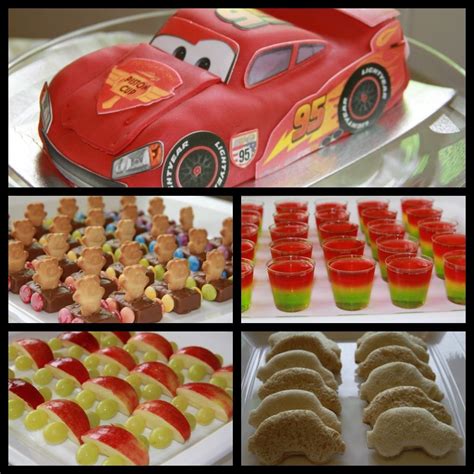 Master H's 3rd birthday Cars themed party. Lightning McQueen cake, Tiny ...