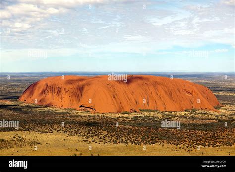 Aerial view of Uluru, in the Uluṟu-Kata Tjuṯa National Park, Northern Territory, Australia Stock ...