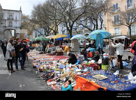 Feira da Ladra flea market in Alfama, Lisbon, Portugal, EDITORIAL Stock Photo: 66013136 - Alamy