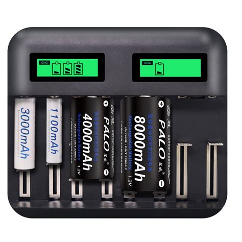 USB Battery Charger 8 Slots LCD Display for AA AAA C D Size ...