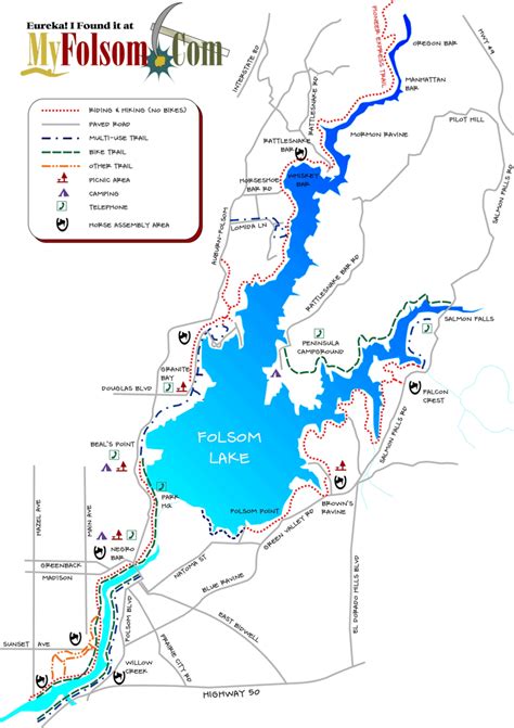 Folsom Lake Trails Map - MyFolsom.com