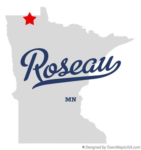 Map of Roseau, MN, Minnesota