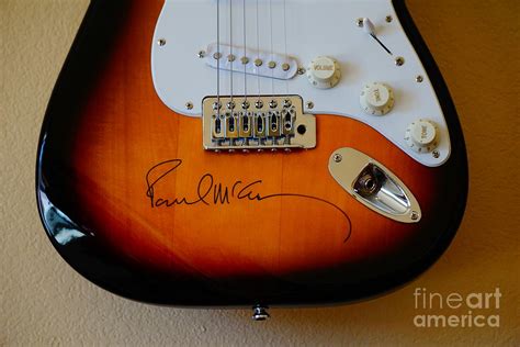 Sir Paul McCartney signed guitar Photograph by Cindy Daly