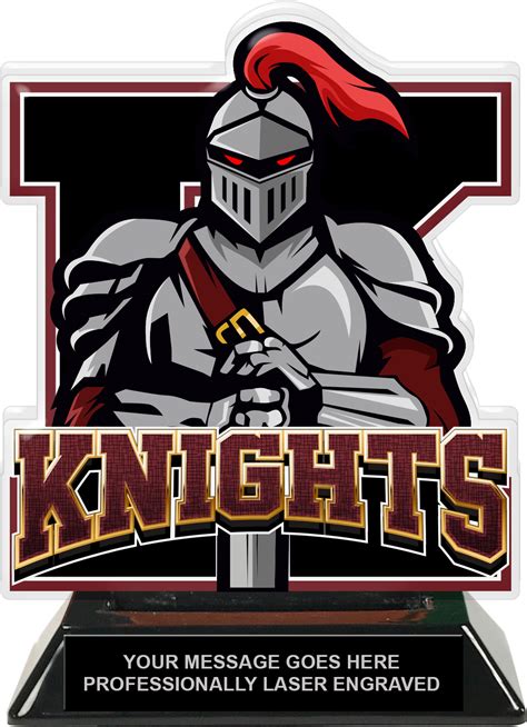 Knights Mascot Colorix-T Acrylic Trophies - Maroon