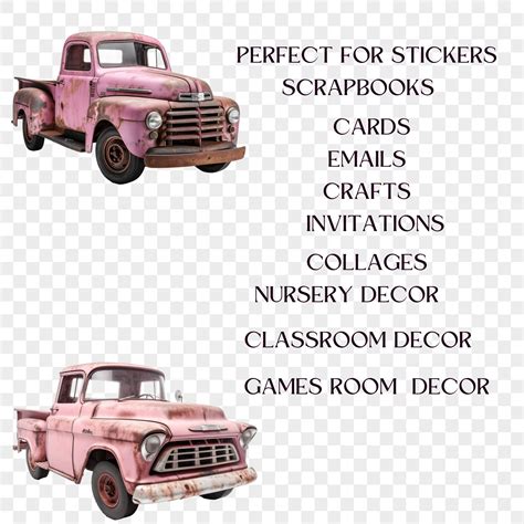 Antique Pink Truck Clipart, Truck Clipart, Antique, Commercial Use ...