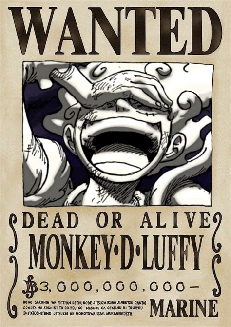 One Piece Luffy New Wanted Poster Luffy Gear Wanted Poster Luffy Nika ...