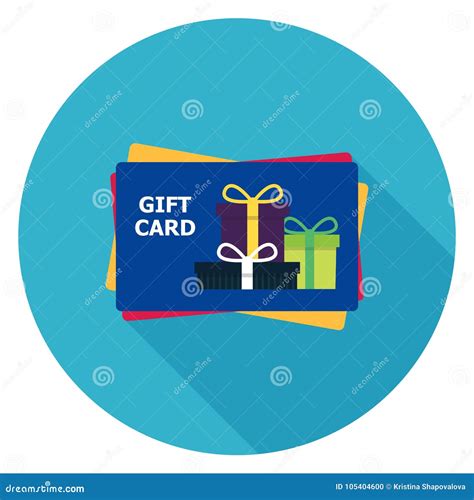 Gift Card Icon in Flat Design. Stock Illustration - Illustration of ...