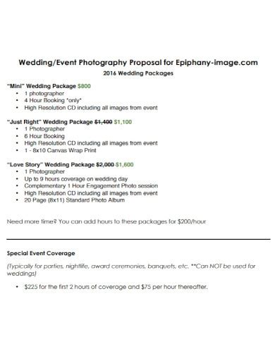 Event Photography Proposal - 10+ Examples, How to Write, PDF