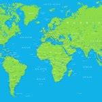 World Map Vector Blue Green. Detailed illustration of worldmap Stock Vector Image by ©dikobrazik ...