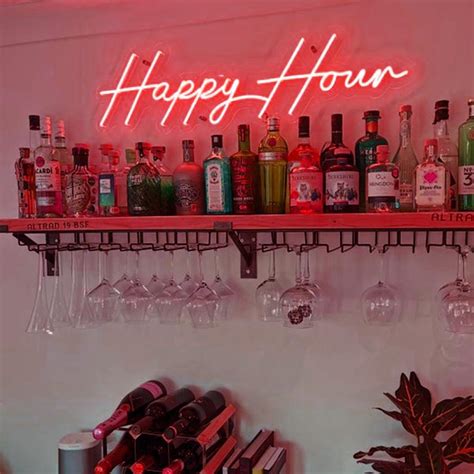 Cocktails Happy Hour Neon Sign for bar, man cave neon sign – LUCKYNEON