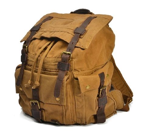 Canvas knapsack backpack, canvas rucksack vintage - UnusualBag