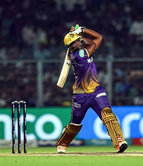 KKR's batsman Andre Russell plays a shot during the IPL 2023 match