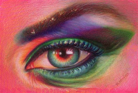 How I Draw An Eye In Colored Pencils On Colored Paper | Bored Panda