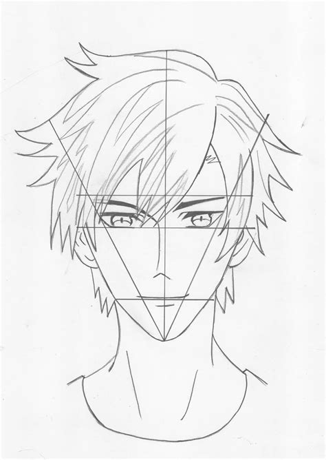 Drawing Anime Boy Face Step by Step : drawing