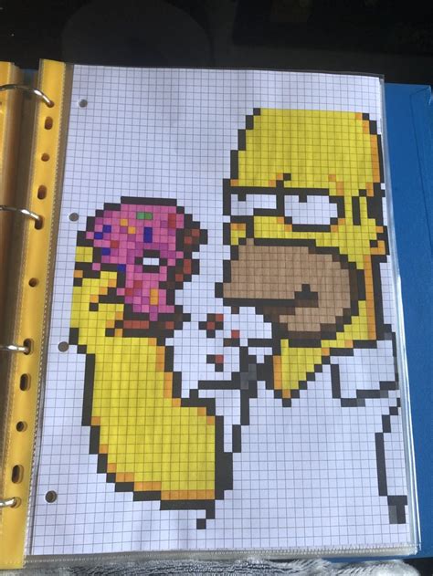 Homer Simpson Pixel Art | Easy Pixel Art, Pixel Art Pattern