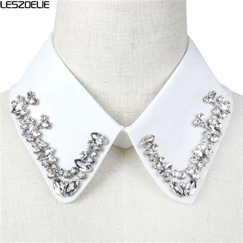 Women Luxury Detachable Collar For Lady Fake Collar With Glitter Pearl ...