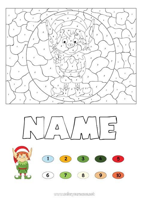 Coloring page No.341 - Christmas elves Christmas Number