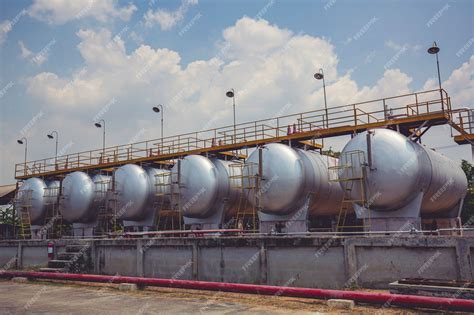 Premium Photo | Storage of fuel oil in the horizontal tanks and pipeline