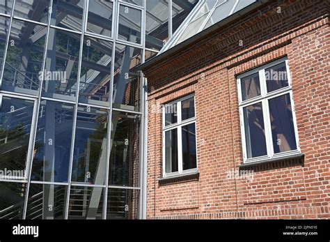 Juxtaposition of old and new architecture in Aarhus Stock Photo - Alamy