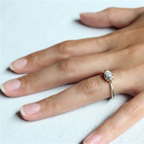 Rough Diamond Ring, 9ct White Gold By Tamara Gomez Fine Jewellery | notonthehighstreet.com