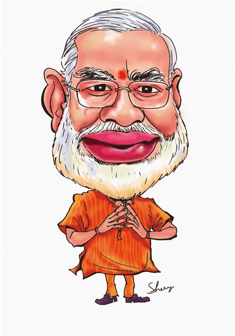 Shery Artist: Caricature of Narendra Modi, Shery Artist Deepika