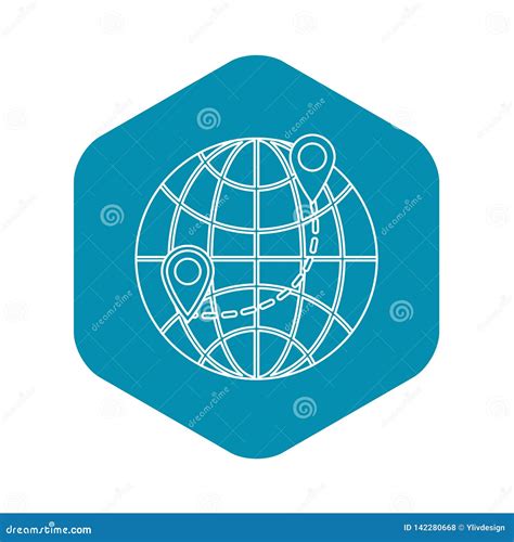 Globe icon, outline style stock vector. Illustration of global - 142280668