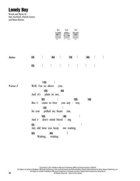 Lonely Boy by The Black Keys - Guitar Chords/Lyrics - Guitar Instructor