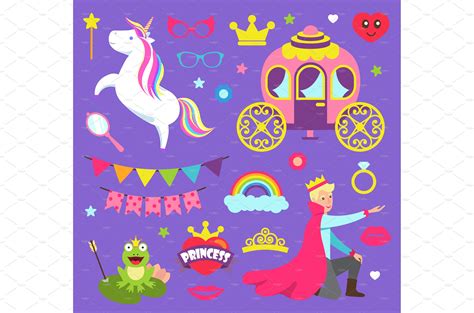 Princess Party with Unicorn and | Animal Illustrations ~ Creative Market