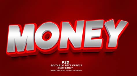 Premium PSD | Money psd 3d editable text effect photoshop template