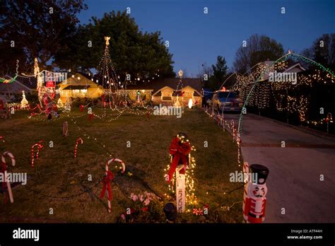 Candy Cane Lane, Woodland Hills, Los Angeles County, USA Stock Photo - Alamy