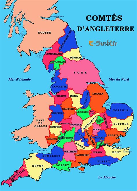 Carte Angleterre régions » Vacances - Arts- Guides Voyages