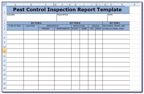 Pest Control Inspection Report Template