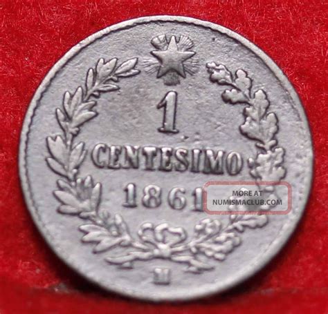 1861m Italy Centesimo Foreign Coin S/h