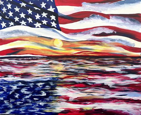 American Flag American Flag Painting Usa Art American Flag - Etsy