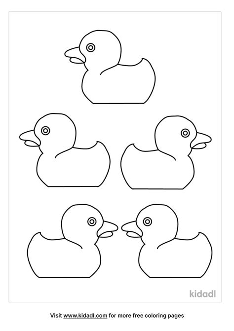 Cut Out Five Little Ducks Printable Template