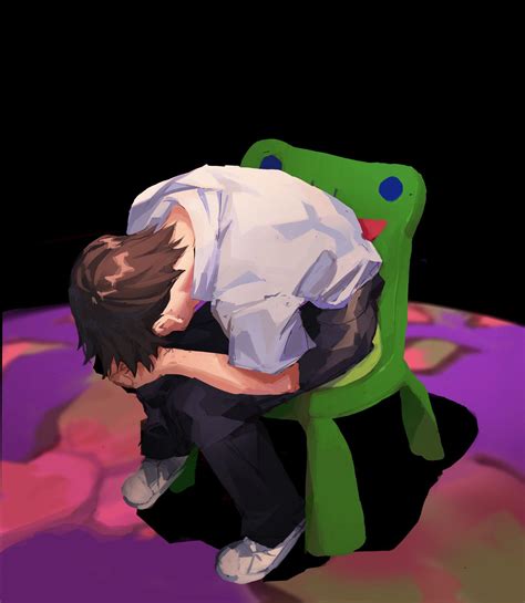 Shinji in a Froggy Chair | Shinji in a Chair | Know Your Meme