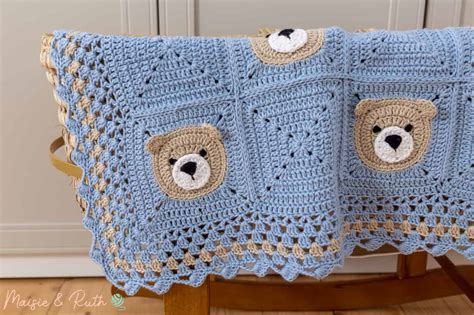 Bear Crochet Baby Blanket (Cute & Easy Tutorial) | Maisie and Ruth