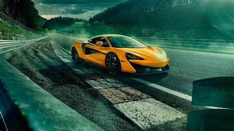 Yellow sports car on the road HD wallpaper | Wallpaper Flare