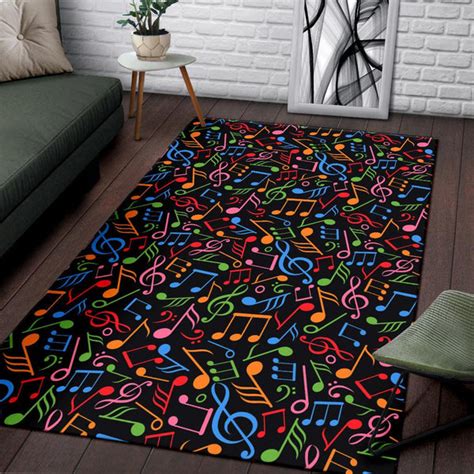 Music Note Colorful Themed Print Area Rugs - JTAMIGO.COM