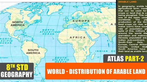 8th Std Atlas - Part - 2 | World - Distribution of Arable Land | Class 8 Geography | School ...