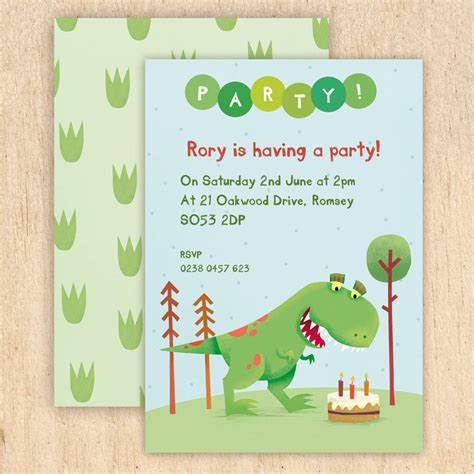 personalised dinosaur party invitations by made by ellis | notonthehighstreet.com