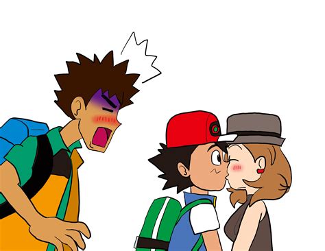 Serena kisses Ash good luck but it was in front of Brock. (Drawn by me ...