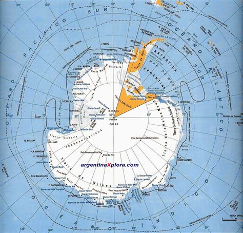 Mapa del Continente Antártico y Circunnavegación