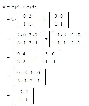 Linear Combination Of Matrices