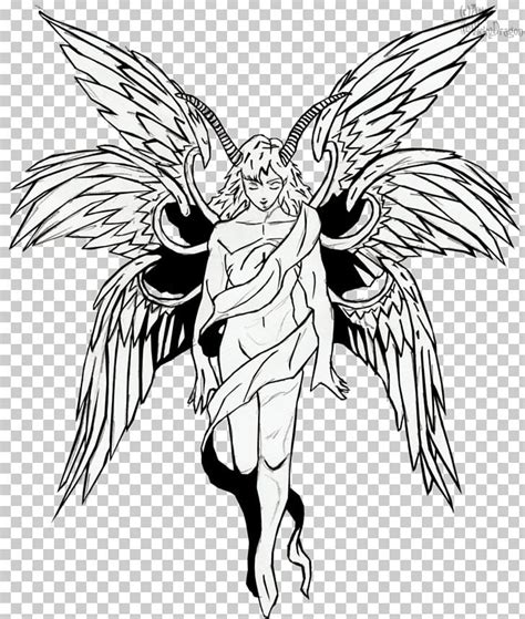 Lucifer Line Art Michael Fallen Angel Drawing PNG, Clipart, Angel, Art, Artwork, Baphomet, Beak ...