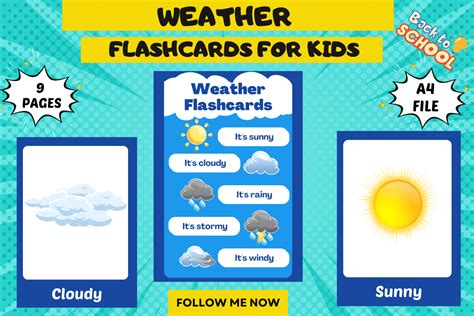 Weather Flashcards for Kids Graphic by STARS KDP · Creative Fabrica