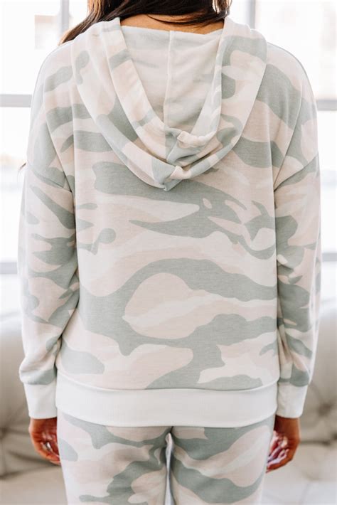 Cozy Off White Camo Hoodie - Cute Women's Hoodies – Shop The Mint